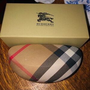 Burberry Beige and Red Plaid Eyeglass Case